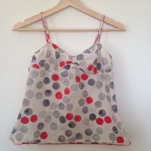 Anthro Lilka polka dot tank top size XS